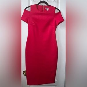 Calvin Klein cut out midi fuchsia dress